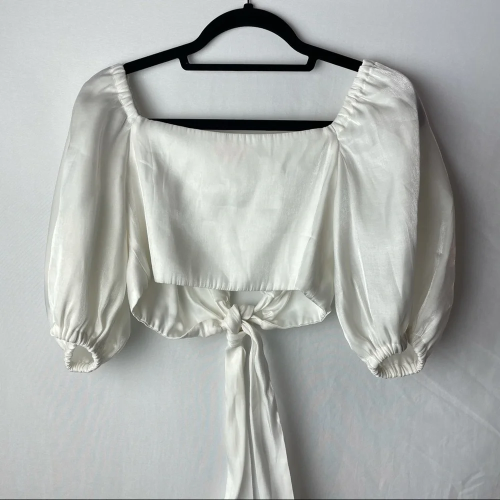 camila coelho marta crop top in pearl - Picture 4 of 4